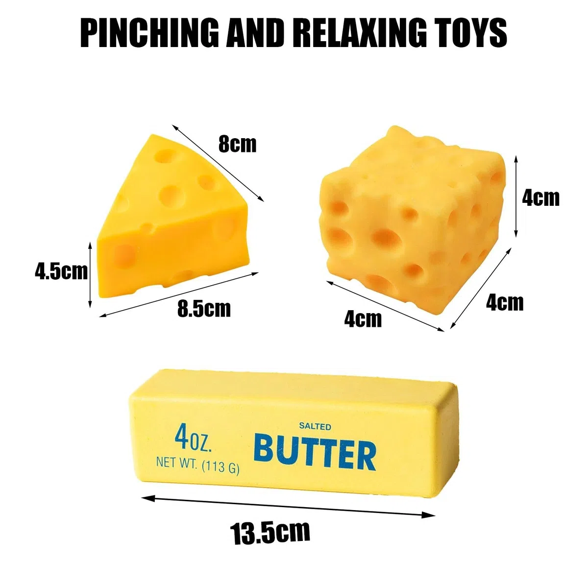 4 Piezas Cheese Squishy Square, Juguete Apretar Mantequilla, Squeeze Toys Squishy Juguetes, Kawaii Squishys, Regalos Cumpleaños para Niños y Adultos