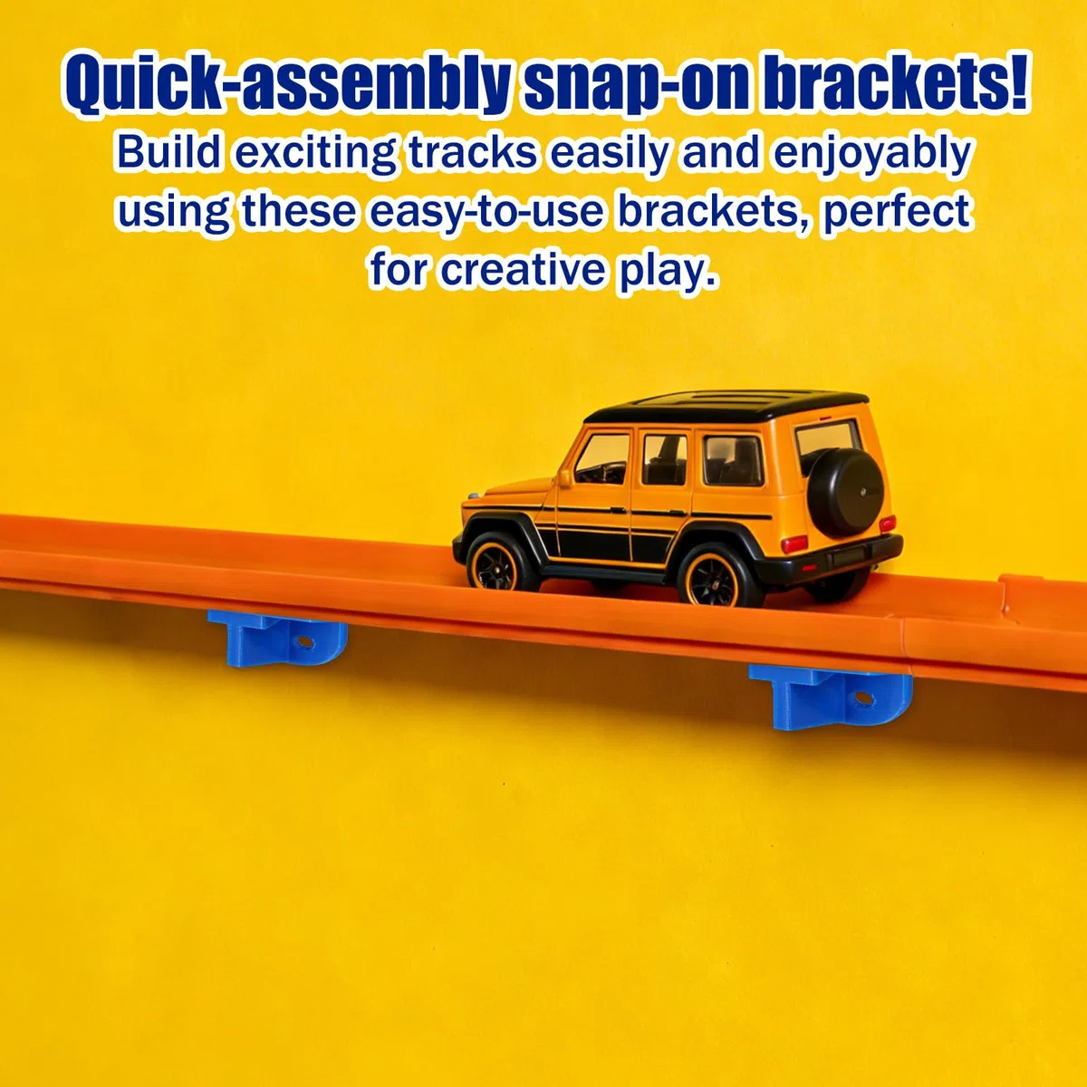 4uds Soportes de Pared Solo Carril para Hot Wheels y Coches y Camiones a Escala 1/64, Soportes Plástico PLA para Vías Solo Carril Compatibles con Hot Wheels Sistemas de Pistas (Azul)