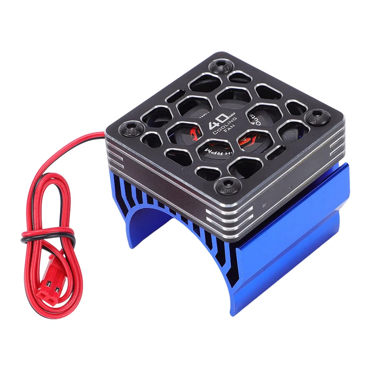 Keenso Ventilador de Refrigeración para Coche RC de 28000 RPM, Ventilador de Motor de Aleación de Aluminio de 40 Mm con Cubierta de Disipador de Calor, de Coche RC para Coches 1 8 1 10 Compatible con