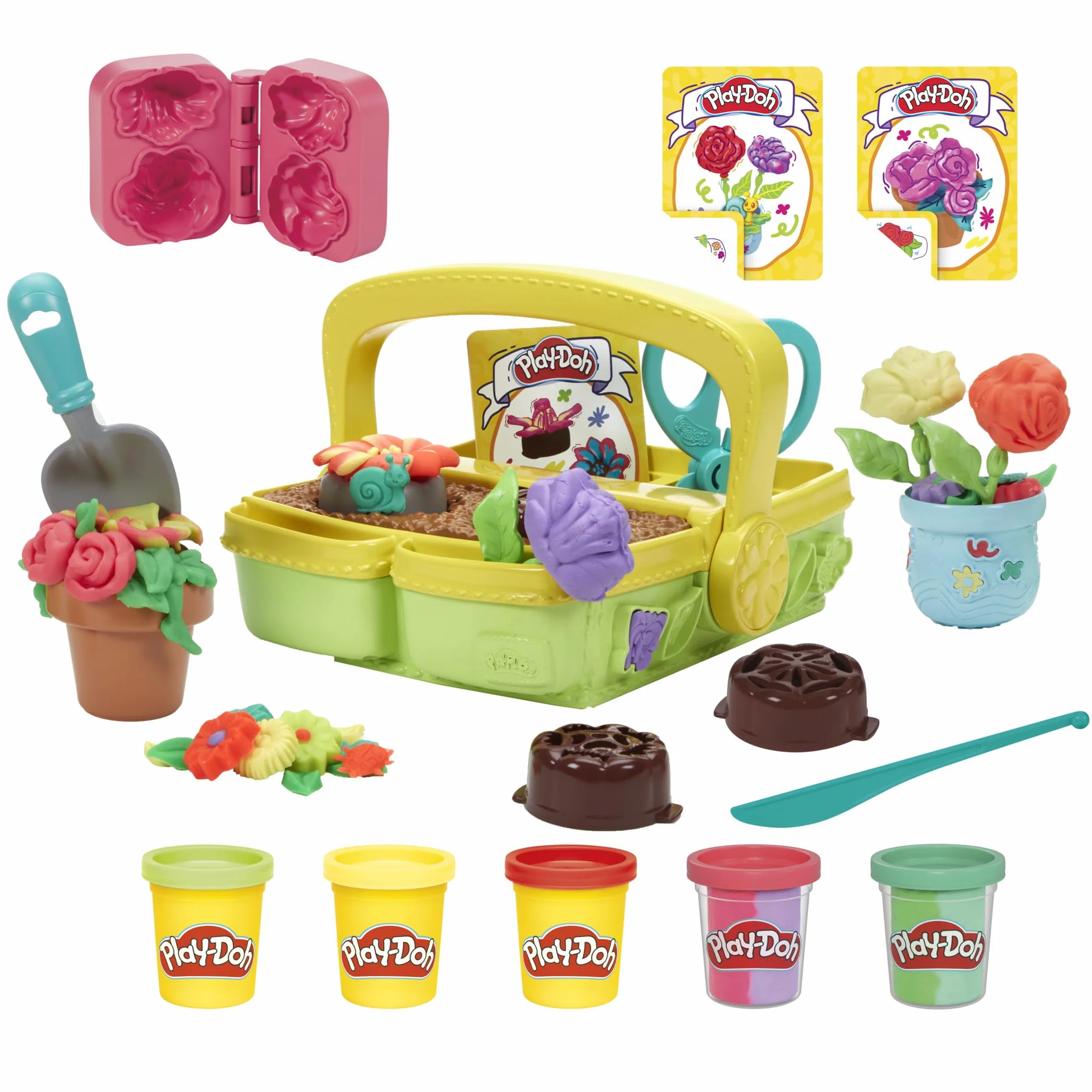 Play-Doh Hasbro Jardín, Juguetes de Jardinería para Niños y Niñas de 3 Años o Más, Manualidades Creativas, Idea de Regalo, Maceta con Flores, Margarita y Rosas