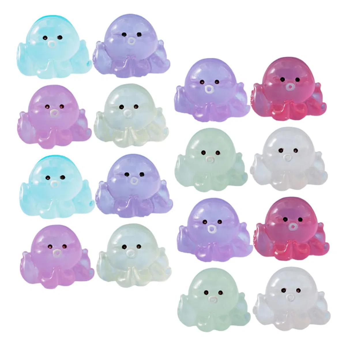 BESTonZON 16 Piezas Figuras de Pulpo Resina Miniatura Luminosa Decoración Creativa para Jardín Coche y Escenario de Muñecas Ornamentación Duradera y Única