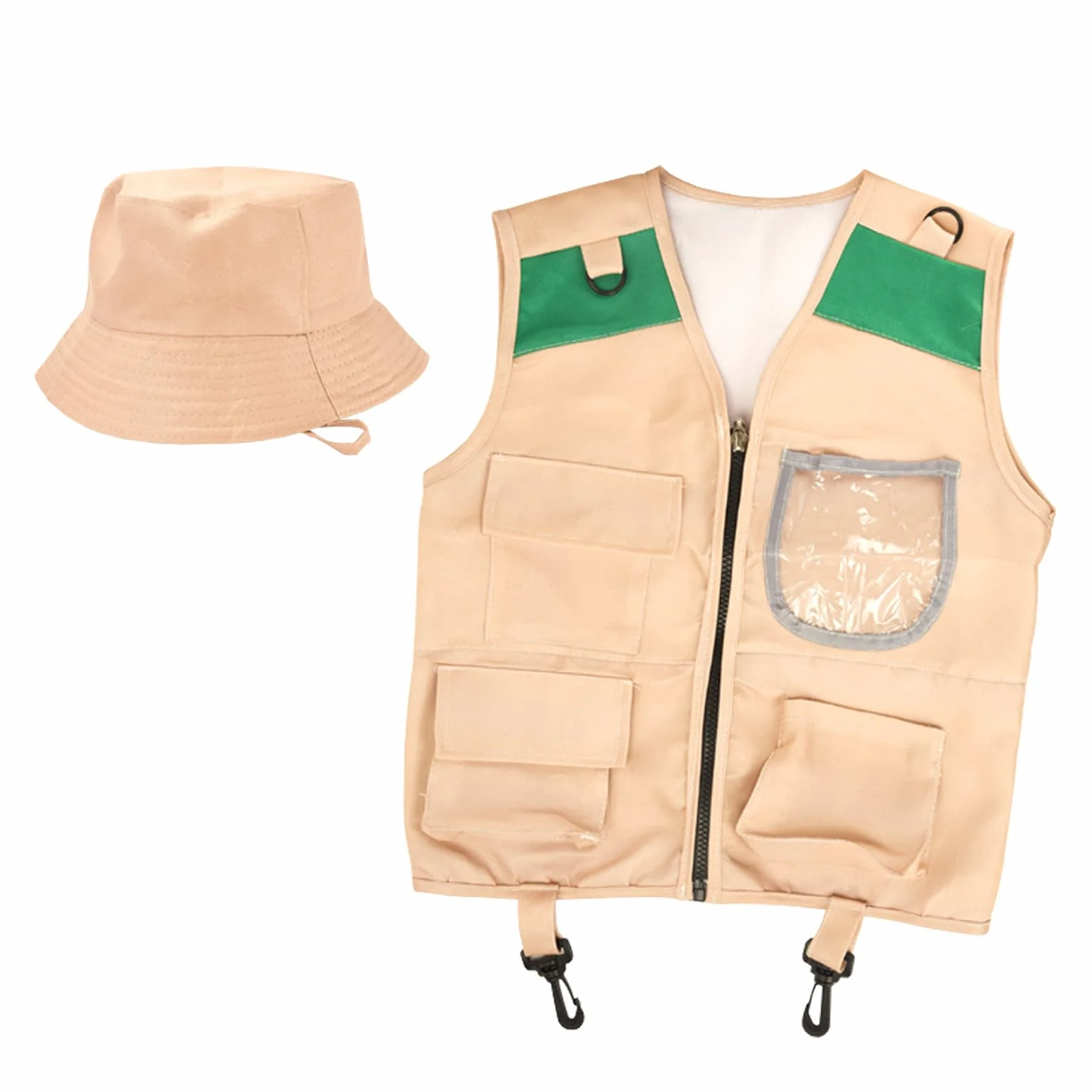 Kit de Exploración para Niños Disfraz Explorador Niño con Chaleco y Sombrero Aire Libre Aventura Juguetes Juego de Explorador Regalo para Niños de 3 a 10 (A)