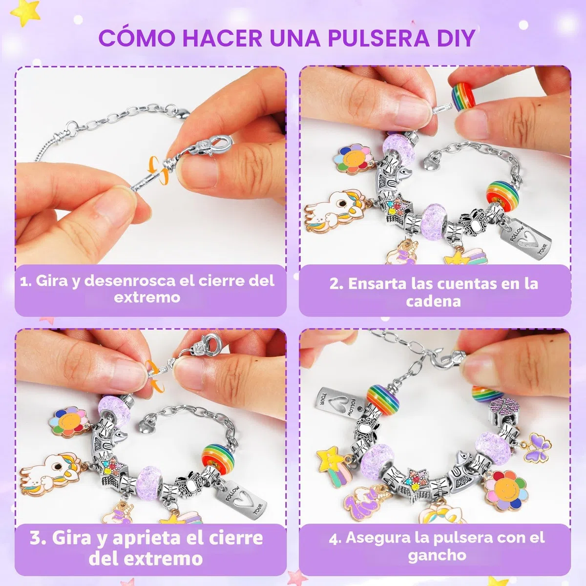 WEVOL Kit para Hacer Pulseras Niñas, Regalo Niña 5-13 Años Kit Fabricación Joyas Niñas, Manualidades Abalorios para Hacer Pulseras Regalos Juguetes Niñas Navidad Regalo 4 5 6 7 8 9 10 11 12 13 14 Años
