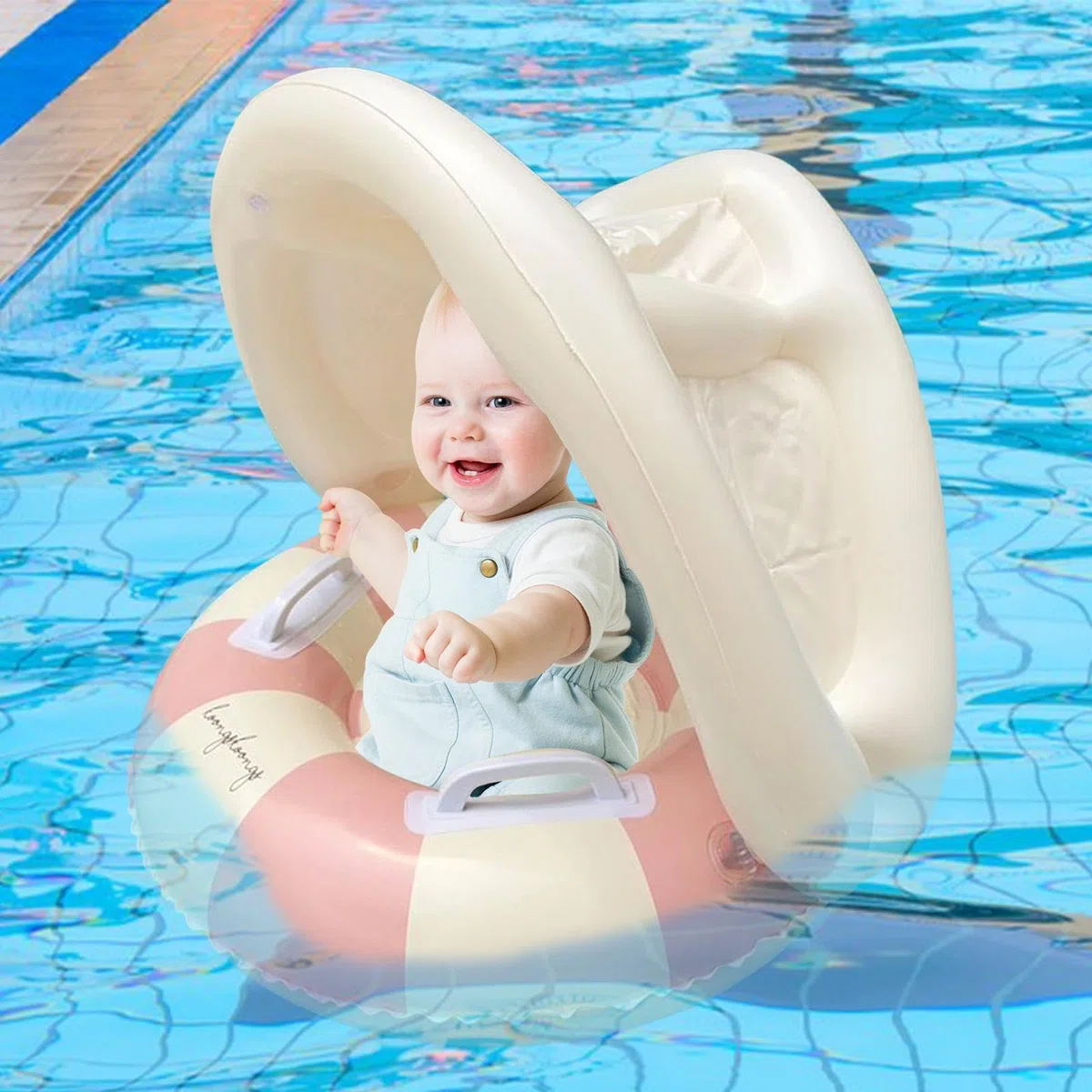 Flotador Bebe con Sombrilla, Playa Bebe, Boia Bebes, Flotador Bebes con Sombrilla, Flotadors Inflable Parasol Extraíble 3~48Meses Flotadors para Bebey con Sombrillas