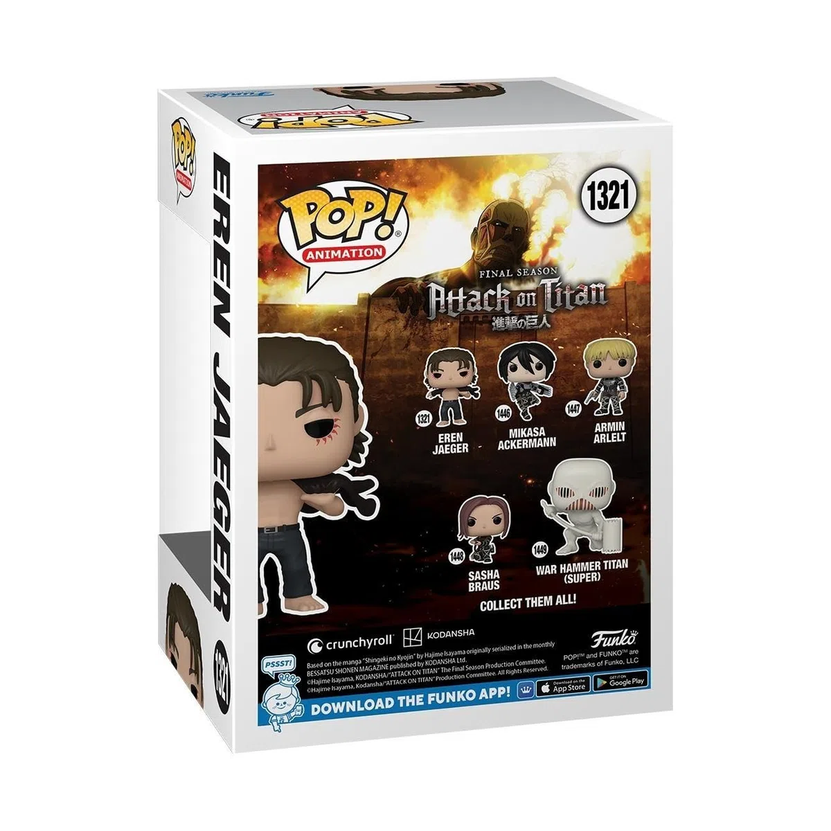 Funko Pop! Animation: Aot - Eren Jaeger Jeager - Attack On Titan - Figura de Vinilo Coleccionable - Idea de Regalo- Mercancia Oficial - Juguetes para Niños y Adultos - Anime Fans