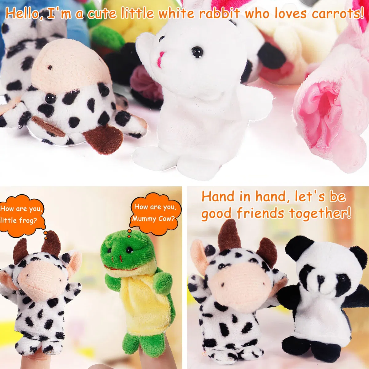 10 Pcs Marionetas de Dedos, Set de Juguetes de Animales Marioneta, Títeres de Dedos Animales, Marioneta Dedo Animales Muñecos Dedo para Niños, Regalos de Cumpleaños para Niños, Juguetes Educativos