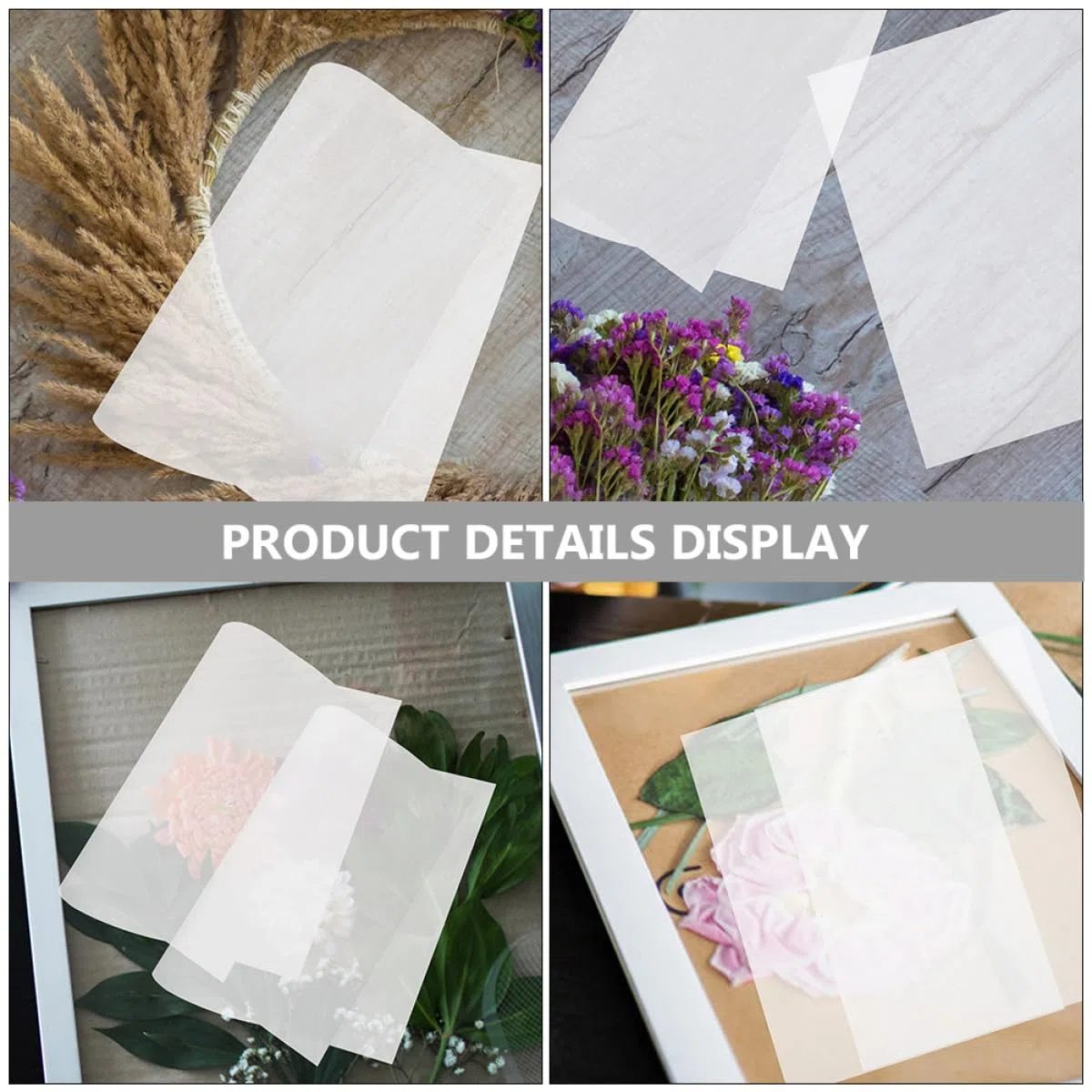 HEALLILY Papel para Prensado de Flores Diy, 60 Hojas de Papel Secante Reutilizable de Tejido Blanco para Manualidades y Prensado de Varias Capas
