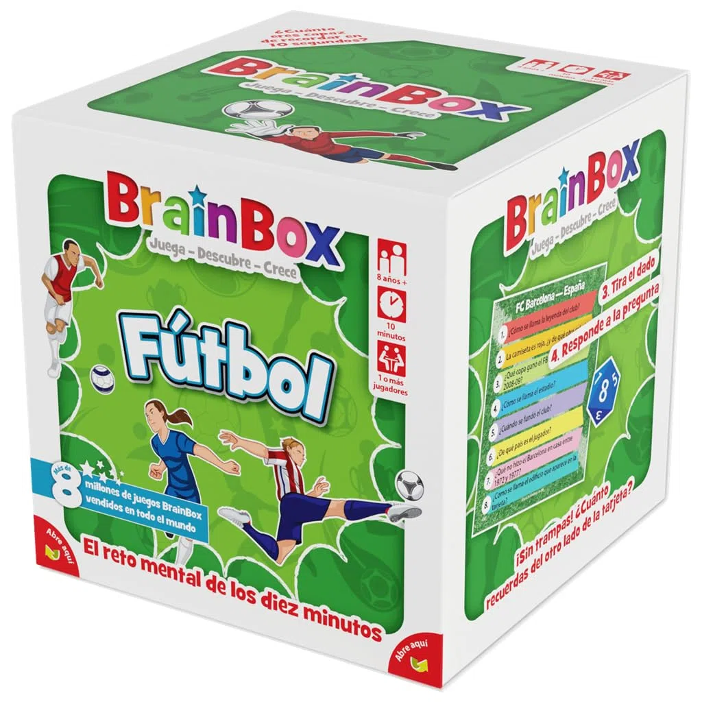 Asmodee BrainBox Fútbol, Juego de Cartas de Memoria y Observación para Familias y Niños, Educativo, A Partir de 8 Años, A Partir de 1 Jugador, 10 Minutos por Partida, Español