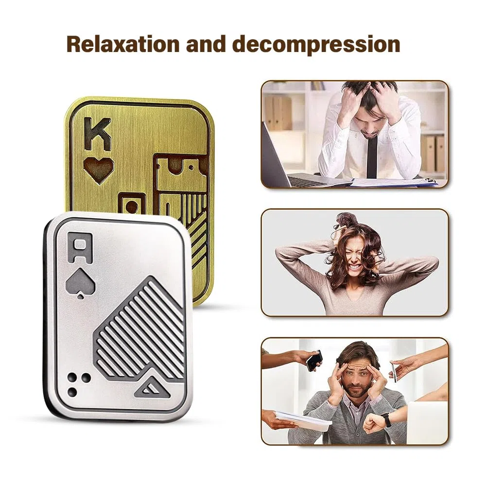 Fidget Slider Toy,2 pcs Metal Poker Fidget Slider EDC Fidget Toys,ADHD Autism Toys Sensory,Ansiedad Estrés Relieve Toys,El aburrimiento Mata El Tiempo,Regalos para Oficina En Casa