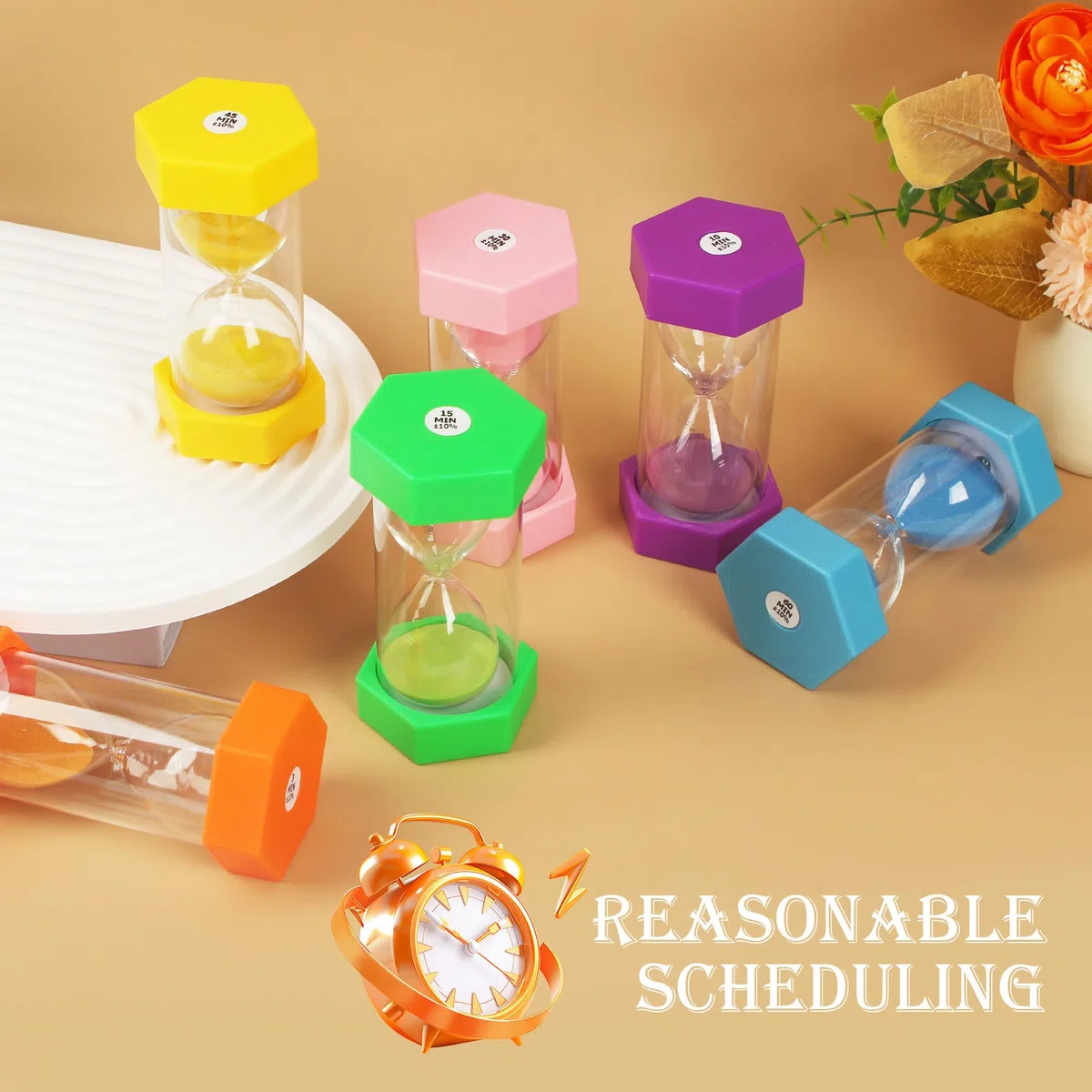 6 Piezas Reloj de Arena,Colorido Relojes de Arena,Temporizador de Color 3/10/30/15/45/60 Minutos，Adecuado para Cocina, Familia, Vida Infantil, Tiempo de Juego, Regalos creativos