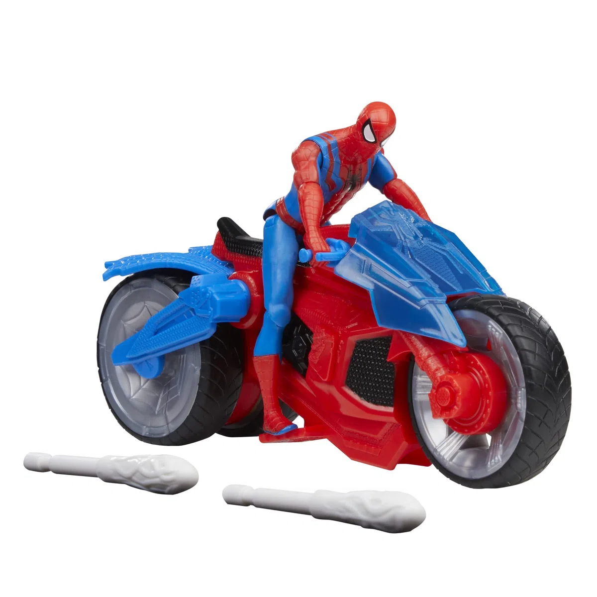 Marvel Spider-Man - Moto arácnida - Set de Juego con Figura de acción de 10 cm con vehículo y 2 proyectiles arácnidos