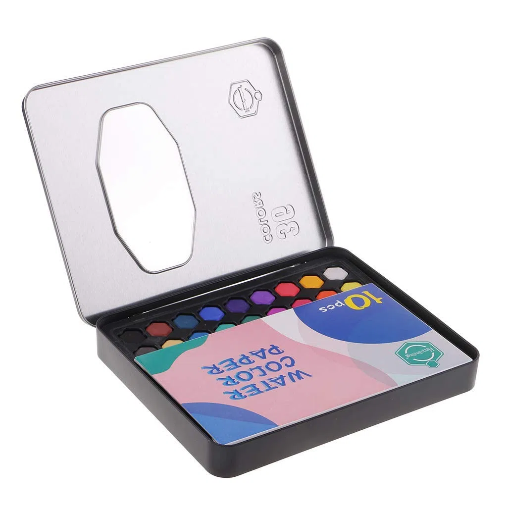 Caja de Acuarela con 36 Colores y Pincel para Acuarela para Artistas, Principiantes