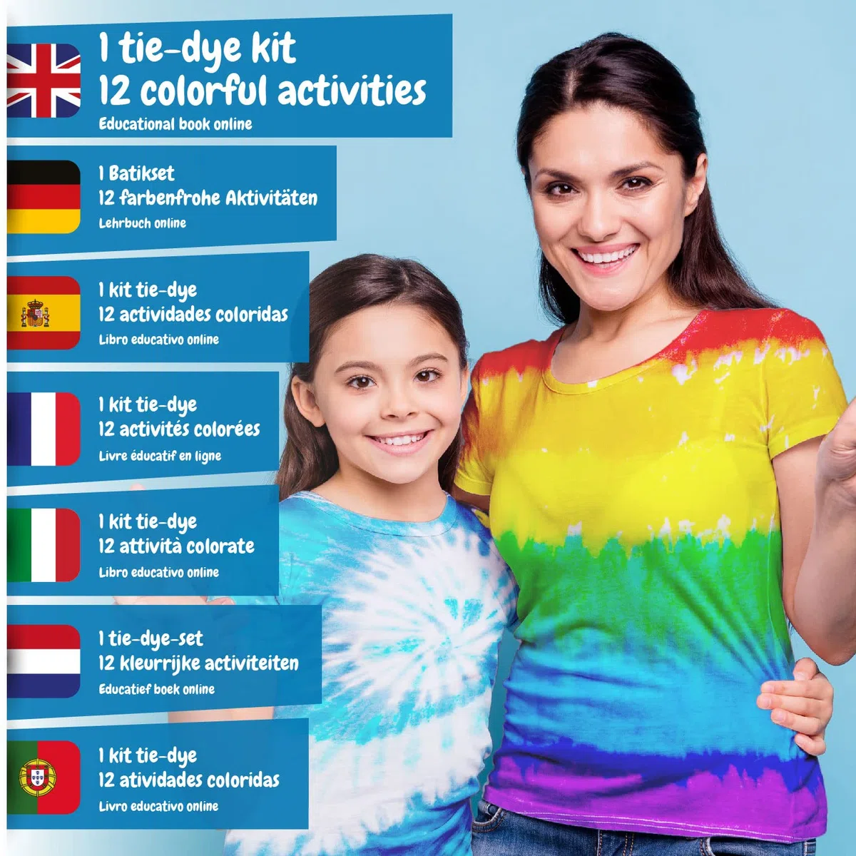 Science4you Fashion Design - Actividades Tie Dye Kit para Niños, Tinte para Ropa y Bolsa Tie Dye de Pintura lavable, Manualidades para Niñas 6+ años, Juegos, Juguetes DIY, Regalo para Niños y Niñas