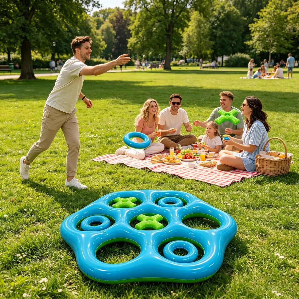 Genérico Juego De Piscina, Gran Juego Flotante De Lanzamiento Multijugador Y, Juguetes de Agua para Verano al Aire Libre, para Todas Las Edades