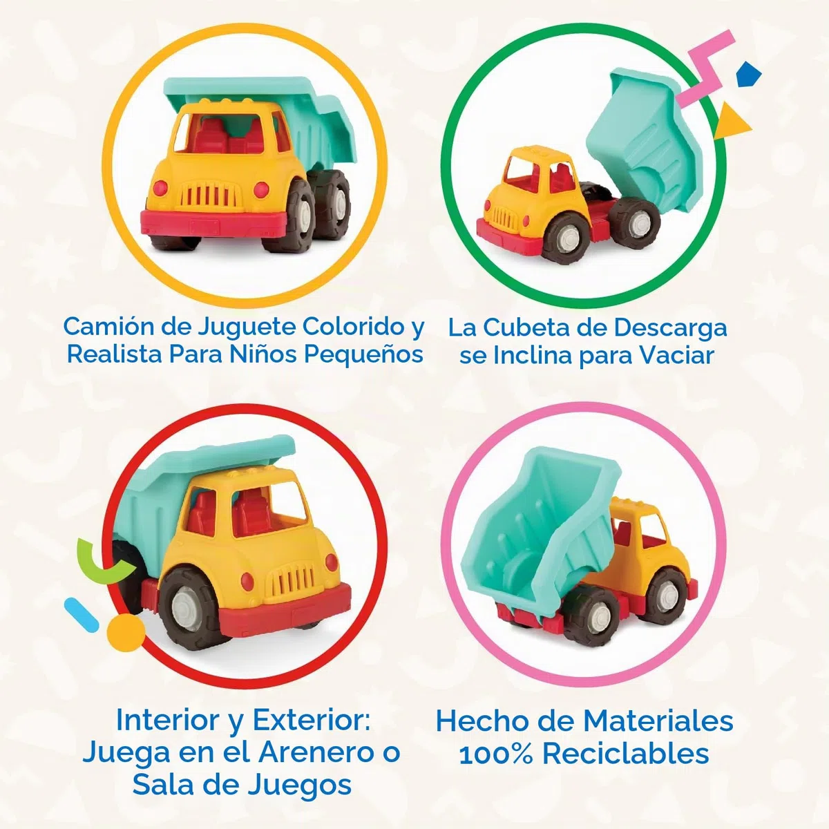 Battat - Camión volquete - Camión de Juguete para niños - Piezas móviles - Juguete de construcción Resistente y Duradero - 1 año +