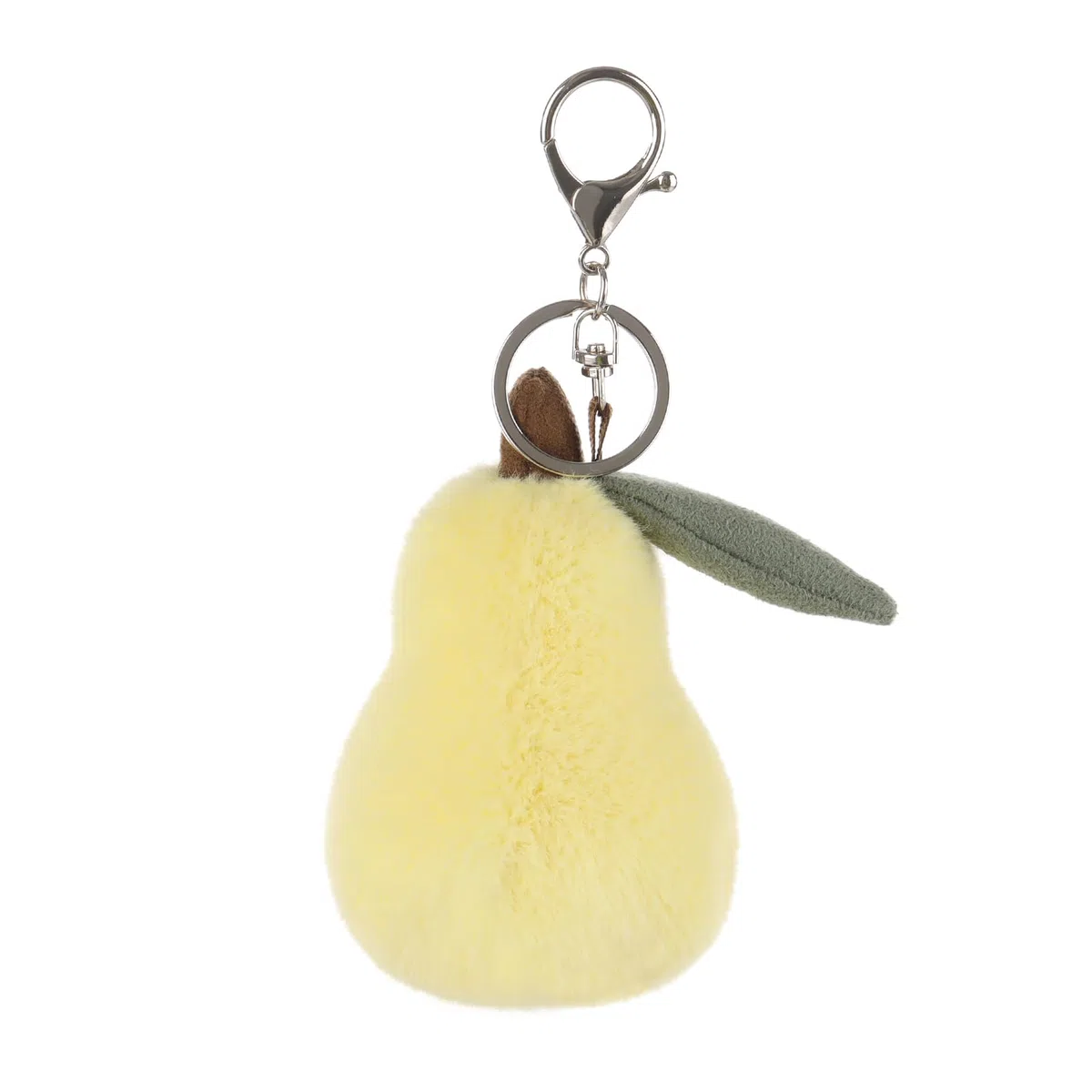 Apricot Lamb Llavero con forma de pera de fruta, peluche suave, juguete para mochila infantil, cartera, 10 cm, amarillo, 10cm
