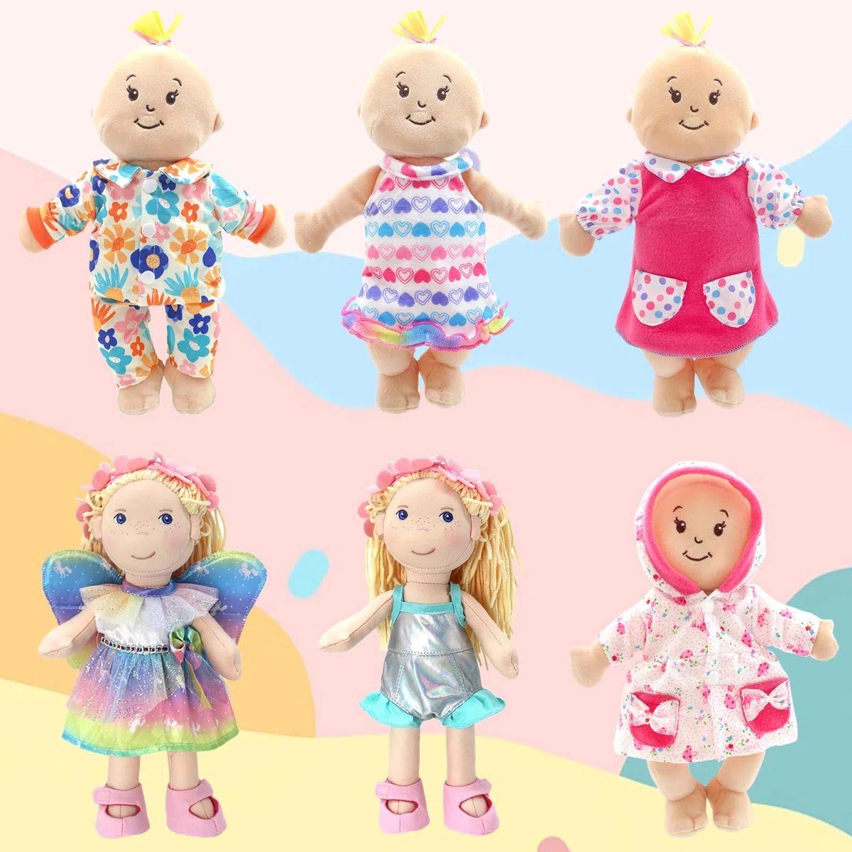 Xerteam 6 juegos de ropa para muñecas, 30-35 cm, incluye traje de bebé recién nacido, traje de baño y vestido de pijama