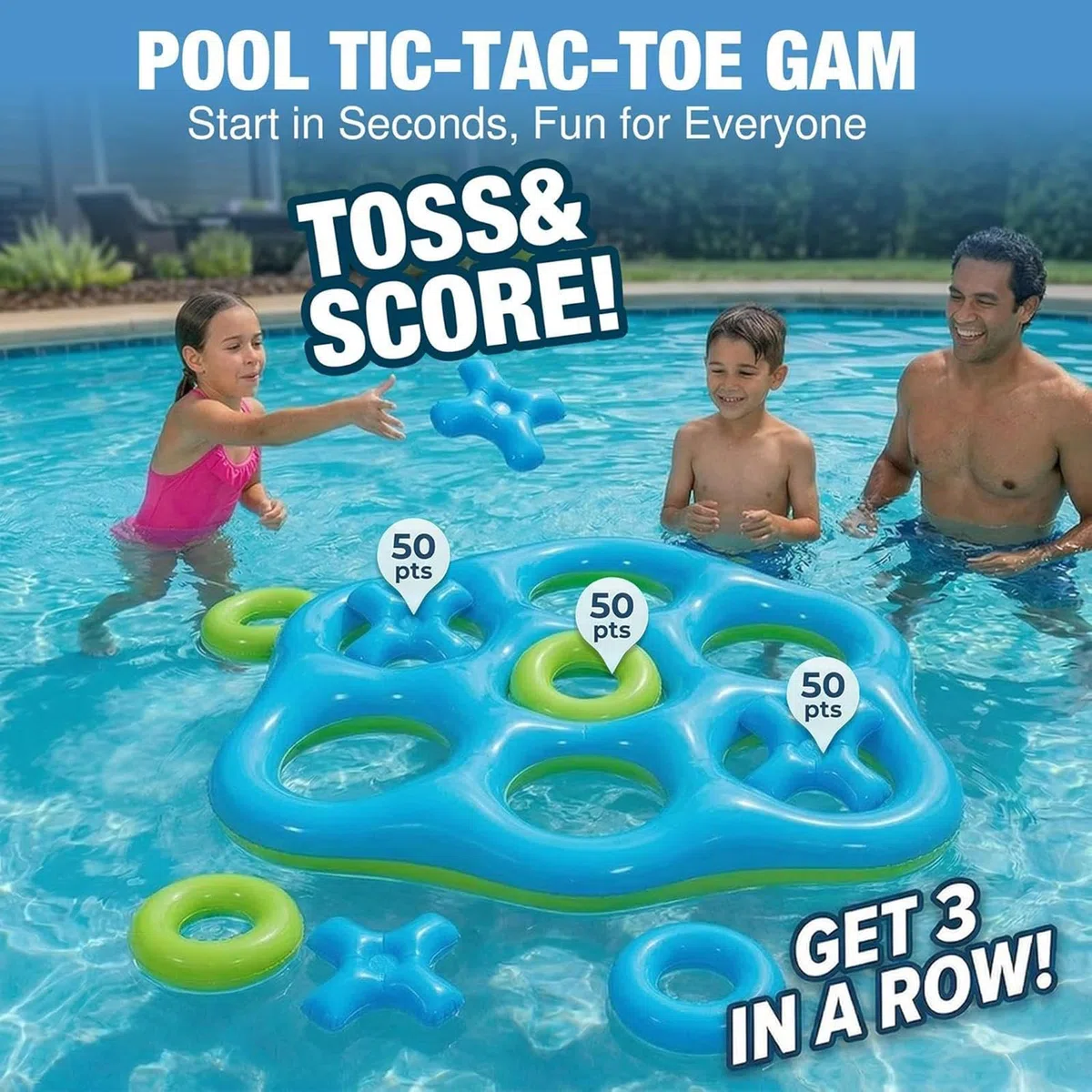 Genérico Juego De Piscina, Gran Juego Flotante De Lanzamiento Multijugador Y, Juguetes de Agua para Verano al Aire Libre, para Todas Las Edades
