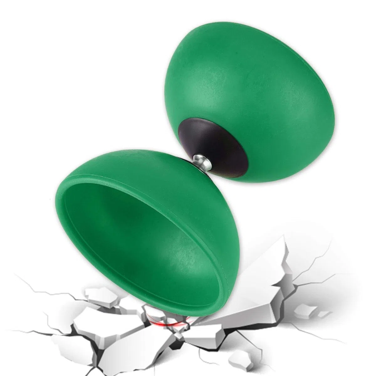 Diabolo + Palos de Colores ABS Big Top Diabolo Juego Profesional YoYo Ball Triple rodamiento(Green)