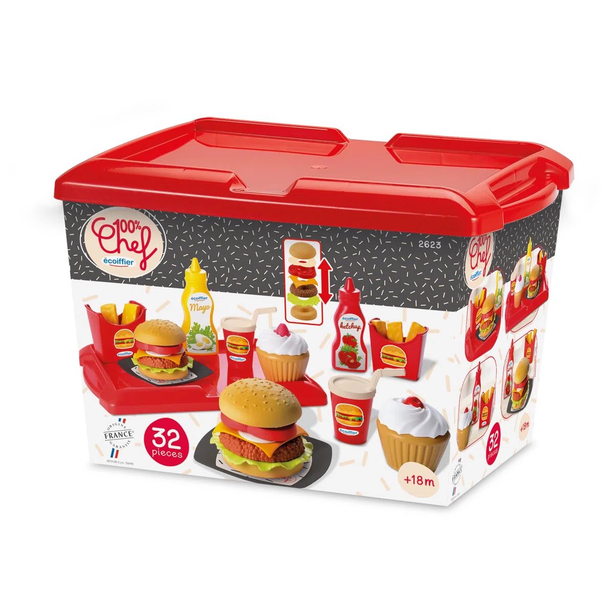 Ecoiffier 2623, Set hamburguesería, 36 piezas