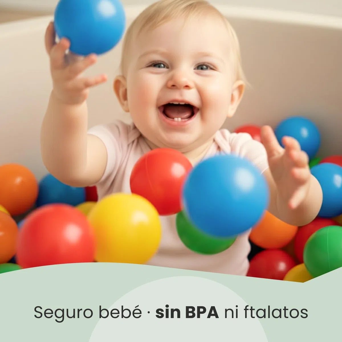LittleTom Desde el Nacimiento 100 Esferas Piscina Infantil 7cm - Piezas Plástico Coloridas Seguras sin BPA para Bebé - Juguete Educativo Estimulación Motriz - Accesorios Parque Tienda Hogar Jardín