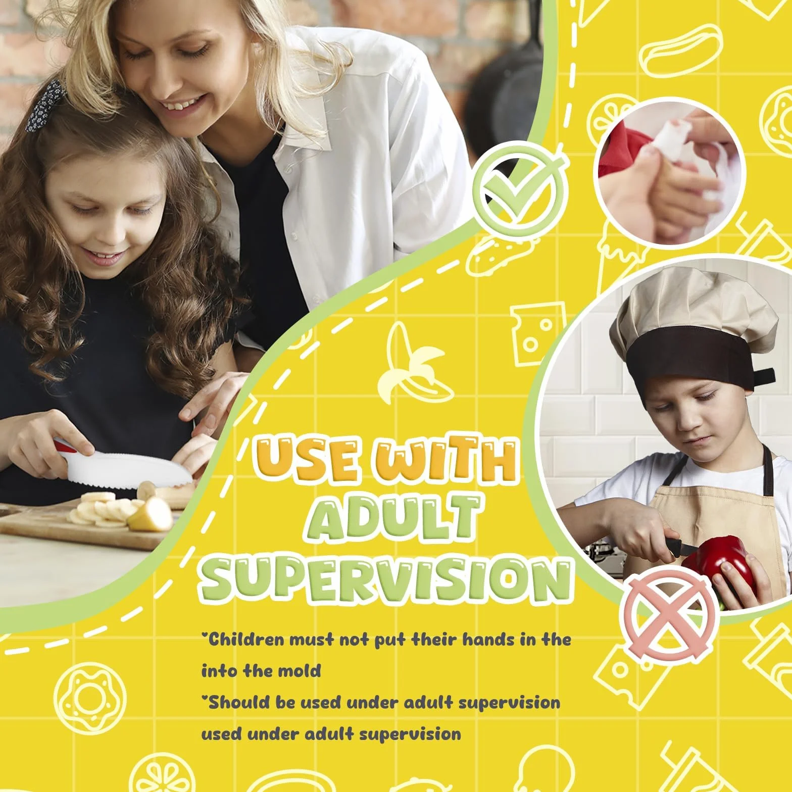 JOYBOY 47 Piezas Juego de Cuchillos para Niños,Utensilios Cocina Montessori para Cortar Frutas Verduras o Masa,Cocina Montessori,Cuchillo Niños,Juego de Cuchillos de Cocina para Niñoss