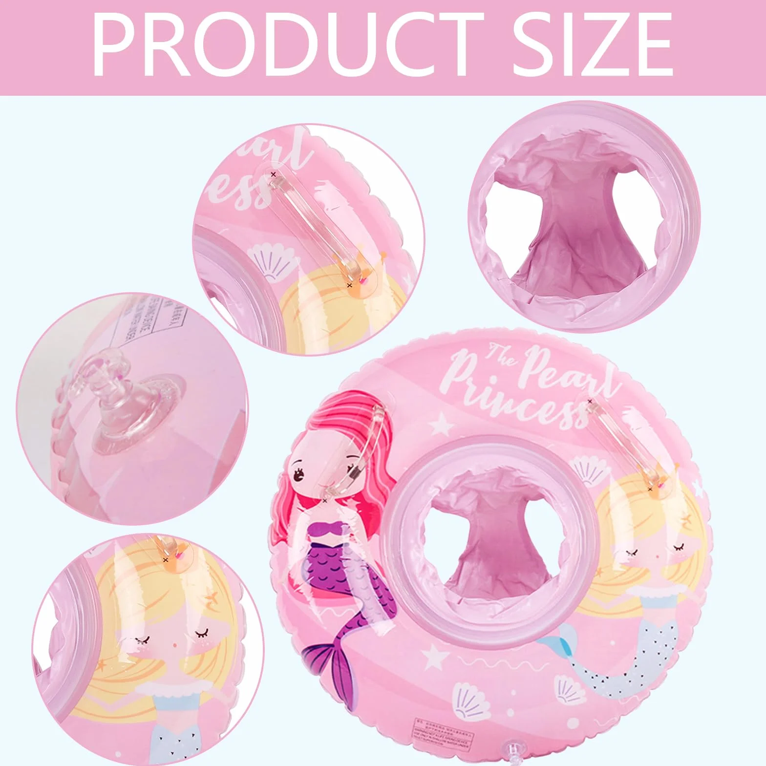 Flotador para bebé, flotador inflable para bebé, flotador para bebé con asiento de natación, lindo flotador de dibujos animados para niños, accesorios de baño para niños pequeños