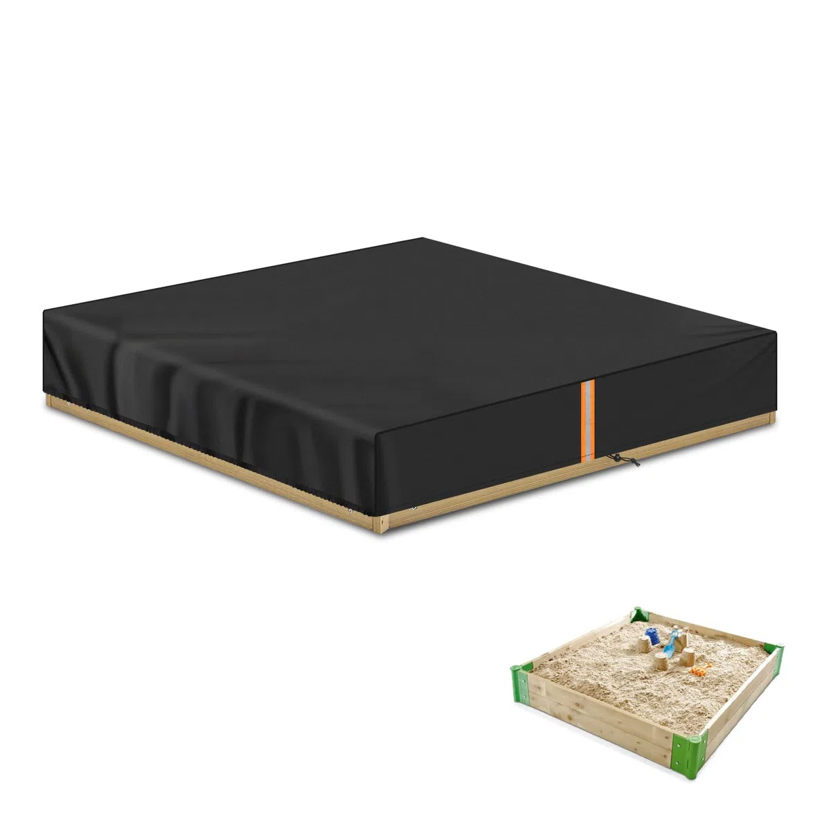 VANSHEIM Funda Arenero Infantil 125x125x20cm Cubierta de Protección para Arenero Cubierta Arena para Arenero Infantil Cubierta Impermeable para Arenero,Piscina Infantil y Caja de Arena