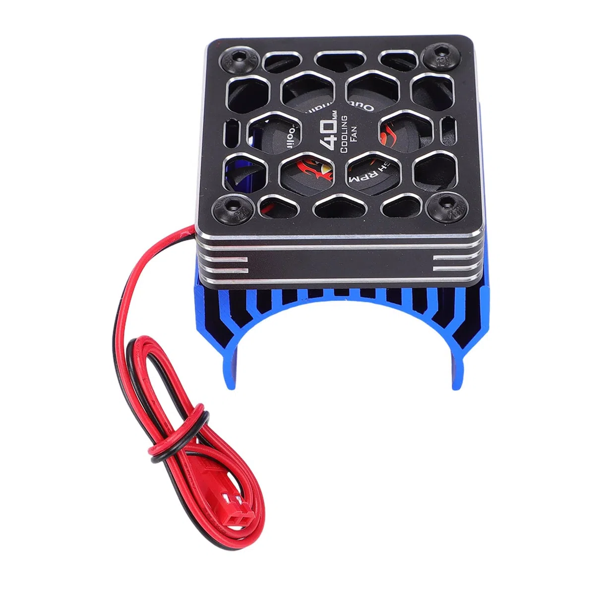 Keenso Ventilador de Refrigeración para Coche RC de 28000 RPM, Ventilador de Motor de Aleación de Aluminio de 40 Mm con Cubierta de Disipador de Calor, de Coche RC para Coches 1 8 1 10 Compatible con