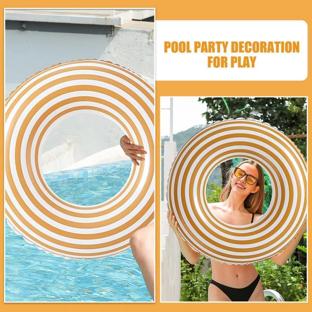 Anillo de natación Inflable, Inflable Anillo De Natación Vintage a Rayas Flotador Inflable, Piscina Flotante Playa Fiesta De Agua Flotador Inflable Anillo De Natación