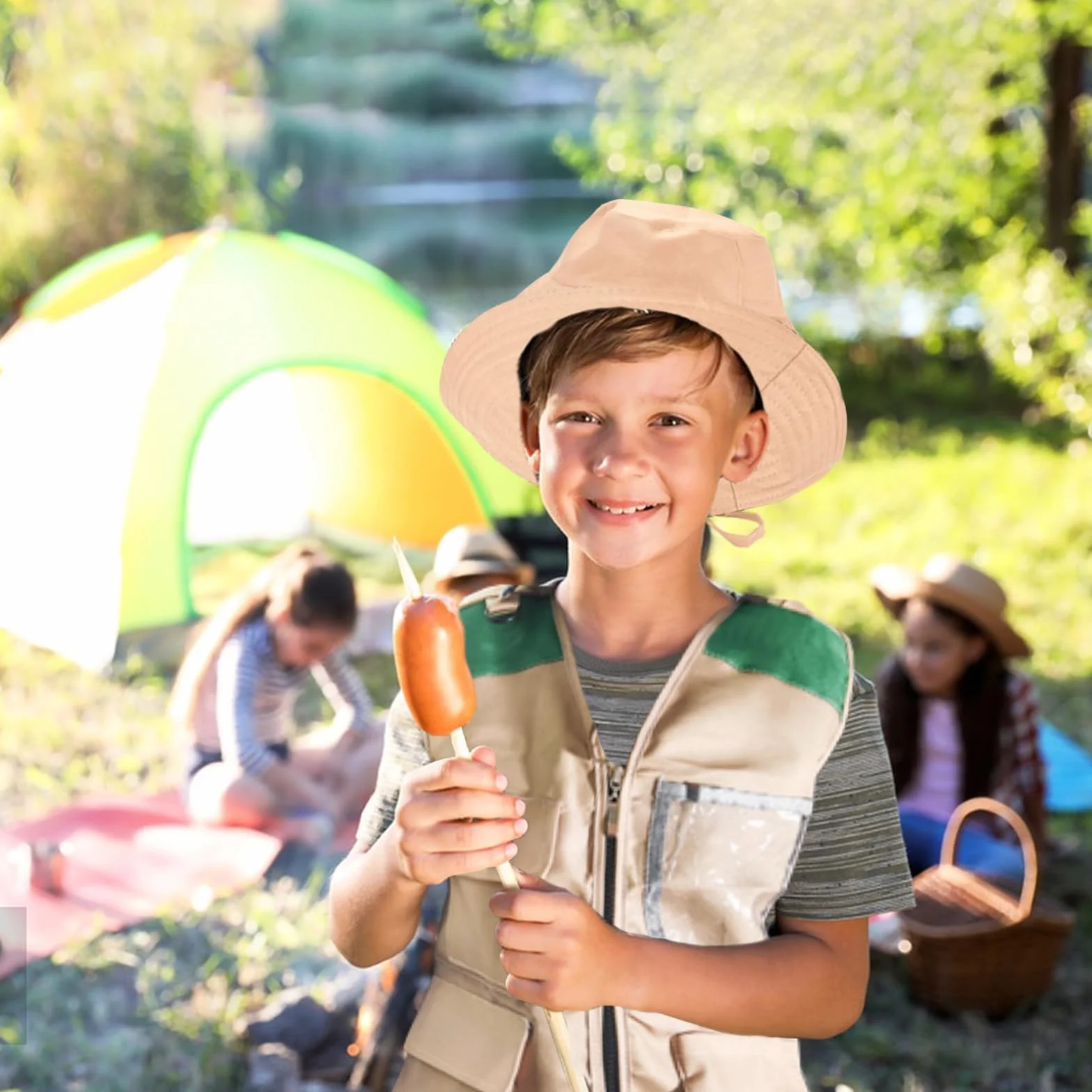 Kit de Exploración para Niños Disfraz Explorador Niño con Chaleco y Sombrero Aire Libre Aventura Juguetes Juego de Explorador Regalo para Niños de 3 a 10 (A)