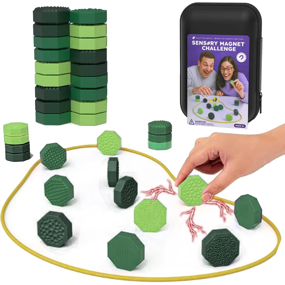 20 Piezas Juego de Ajedrez Magnético, Tablero Portátil, Juego de Ajedrez Magnético con Cuerda y Caja, JuegoMagnético para Niños y Adultos