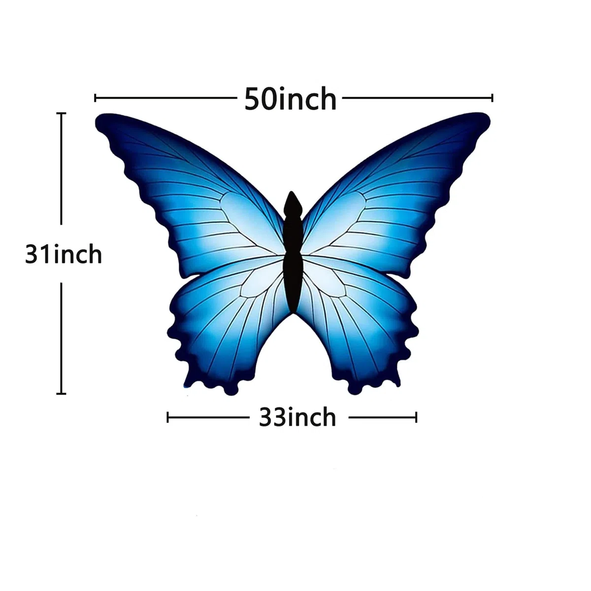 Touch the sky Cometa Mariposa Azul para Niños y Adultos, Fácil de Volar, Diseño de Estructura Único, Excelentes Juegos al Aire Libre y Juguetes de Actividades, Adecuado para Principiantes.