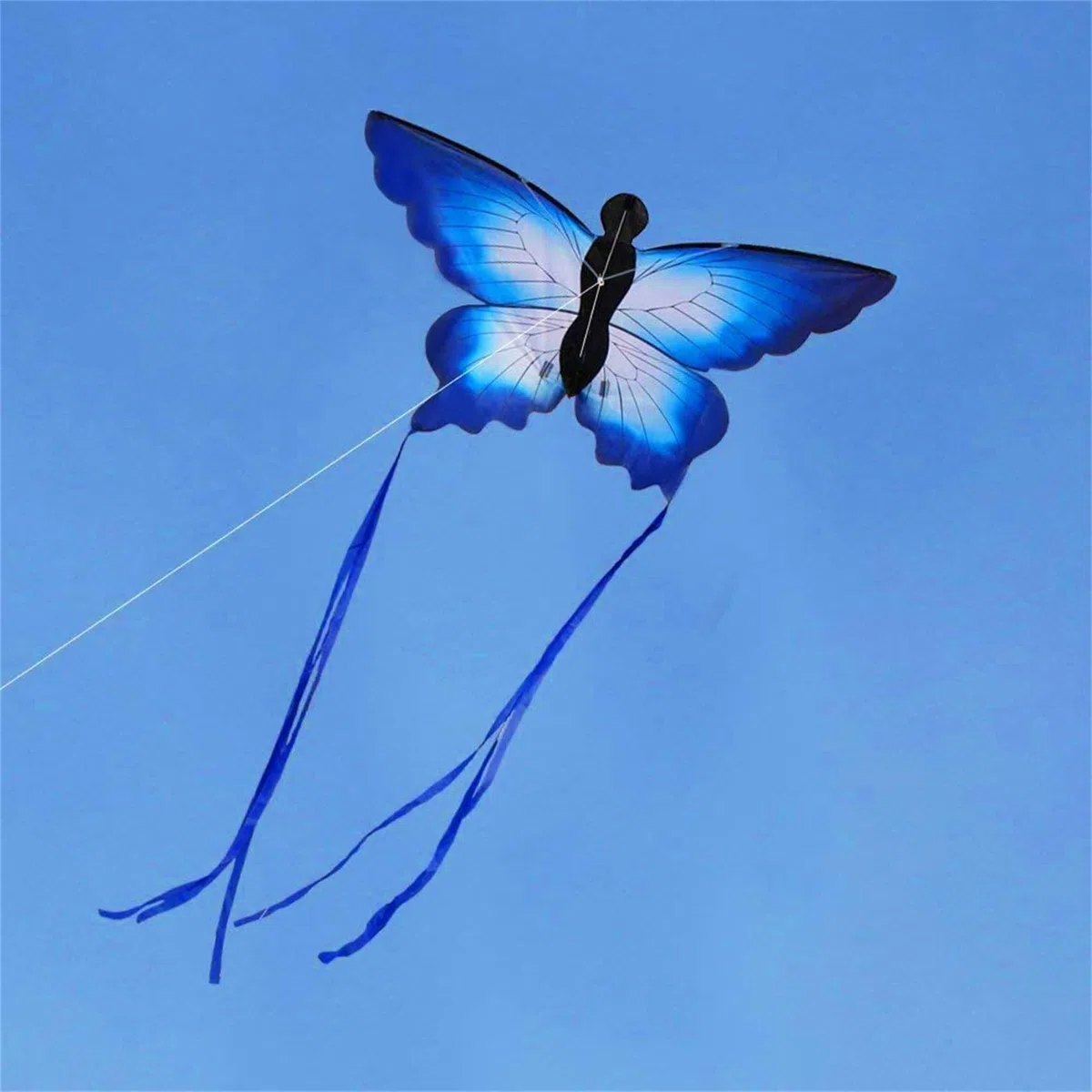 Touch the sky Cometa Mariposa Azul para Niños y Adultos, Fácil de Volar, Diseño de Estructura Único, Excelentes Juegos al Aire Libre y Juguetes de Actividades, Adecuado para Principiantes.