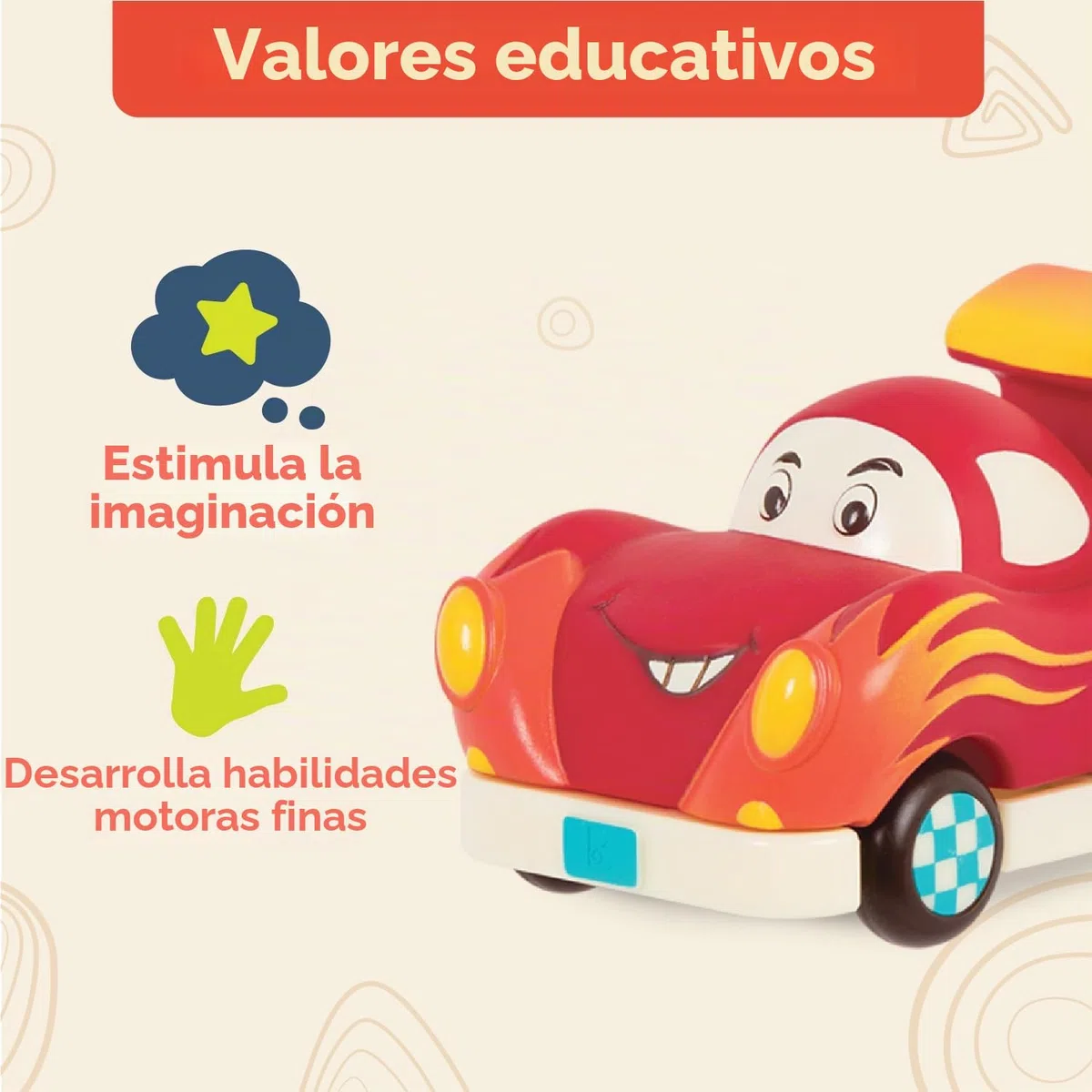 B. toys – Vehículos de Impulso – 3 vehículos de Juguete – Bus, Carreras, Policía – Vehículos de Juguete para niños – 1 año + – Mini Wheeee-LS! - Bus, Auto de Carreras, Auto Policía