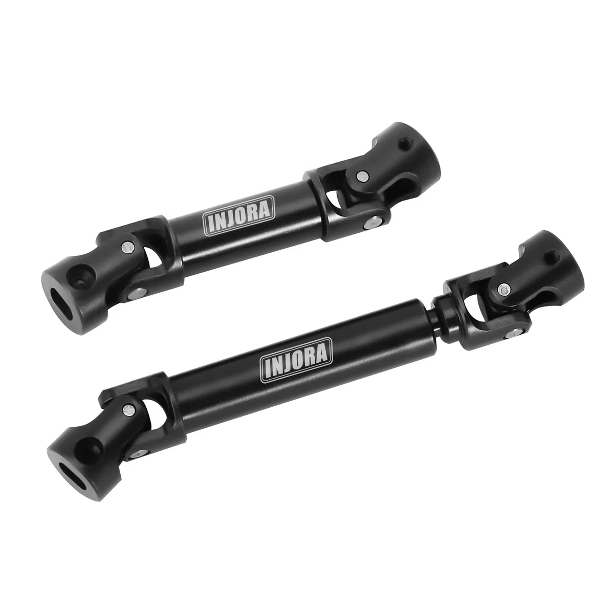 INJORA Eje de Transmisión Acero Negro Eje Central Trasero Delantero con Agujero en Forma de D para TRX4M Defender Bronco 1/18 RC Crawler Upgrade, 2PCS