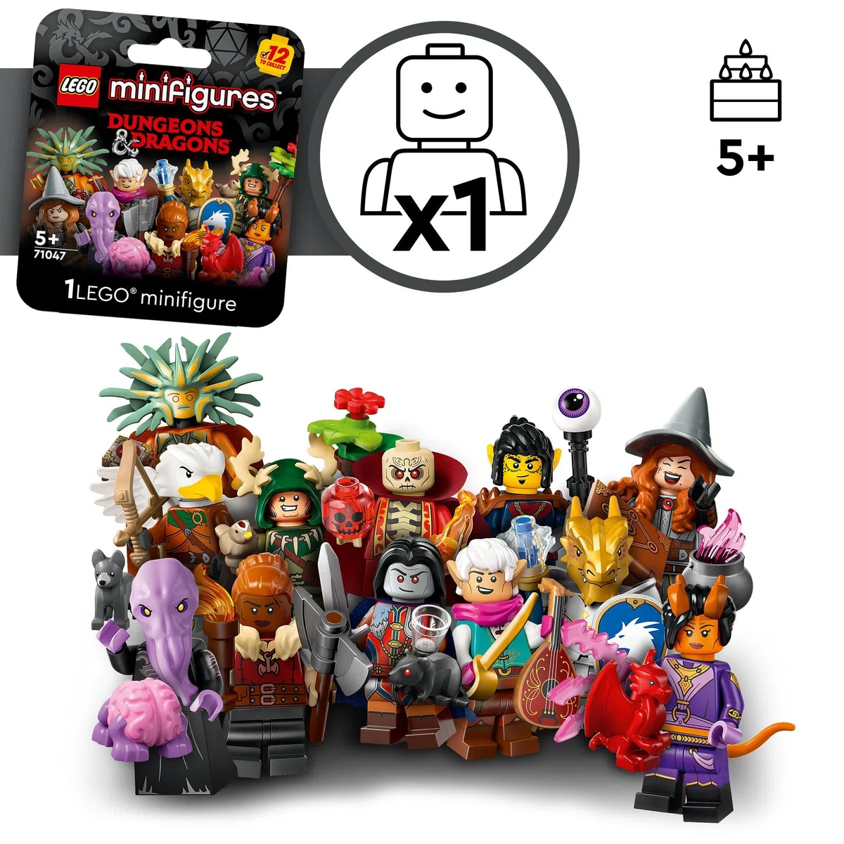 LEGO Minifiguras Dungeons & Dragons Figuritas Coleccionables, 1 Minifigura de 12 Posibles Entre Ellas Hechicera Tiefling y Brujo Gith, Juego de rol, Regalo para Niños y Niñas de 5 Años o Más 71047