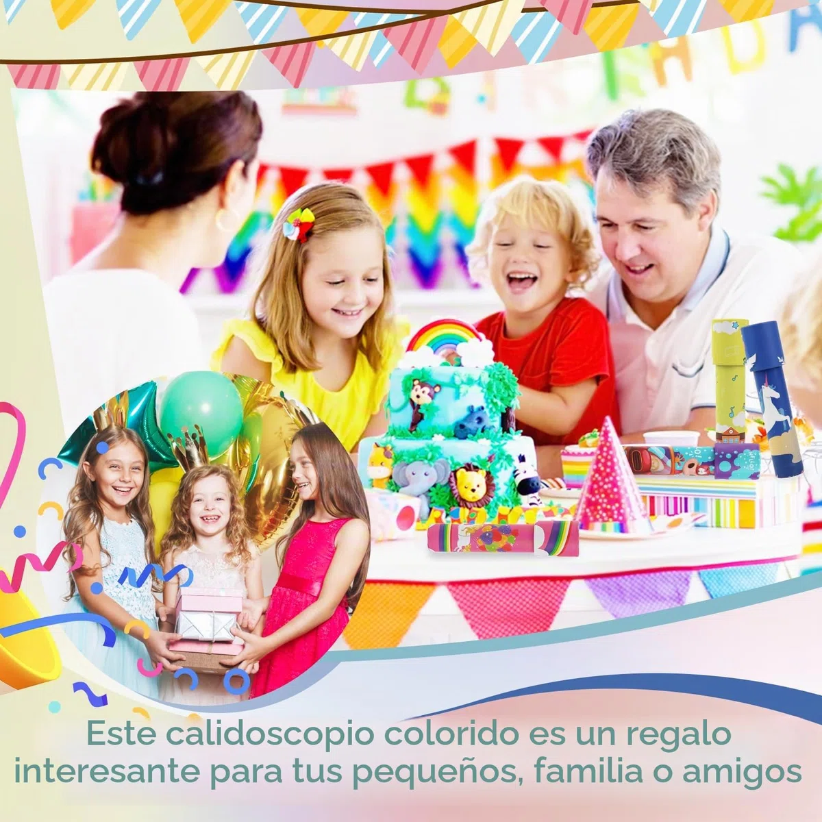 MXTIMWAN 6 Piezas Juguete Caleidoscopio de Papel, Caleidoscopio Infantil, Caleidoscopios Clásicos para Cumpleaños Infantiles, Navidad, Relleno, Escuela, Juegos Educativos