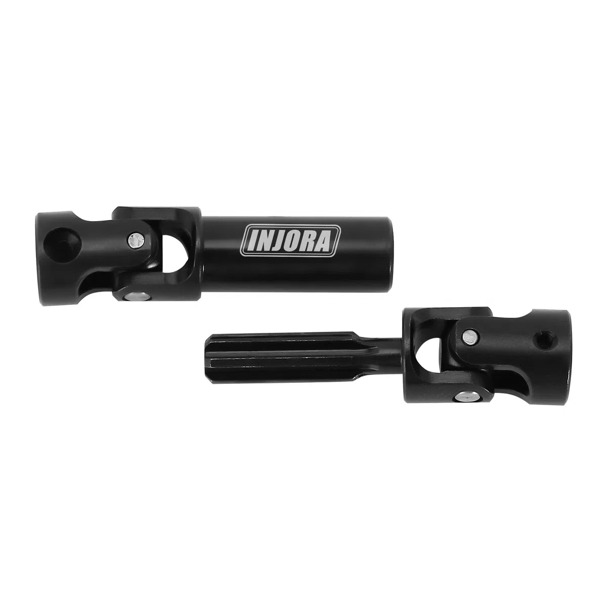 INJORA Eje de Transmisión Acero Negro Eje Central Trasero Delantero con Agujero en Forma de D para TRX4M Defender Bronco 1/18 RC Crawler Upgrade, 2PCS